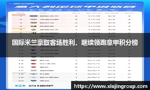 国际米兰豪取客场胜利，继续领跑意甲积分榜