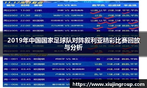 2019年中国国家足球队对阵叙利亚精彩比赛回放与分析