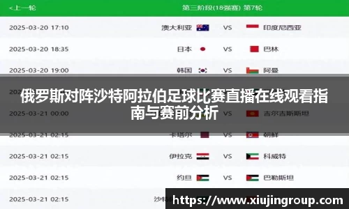 俄罗斯对阵沙特阿拉伯足球比赛直播在线观看指南与赛前分析